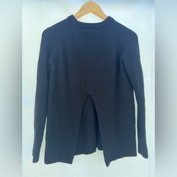 rag & bone Wool Black Open Back Crewneck Sweater - Picture 4 of 5